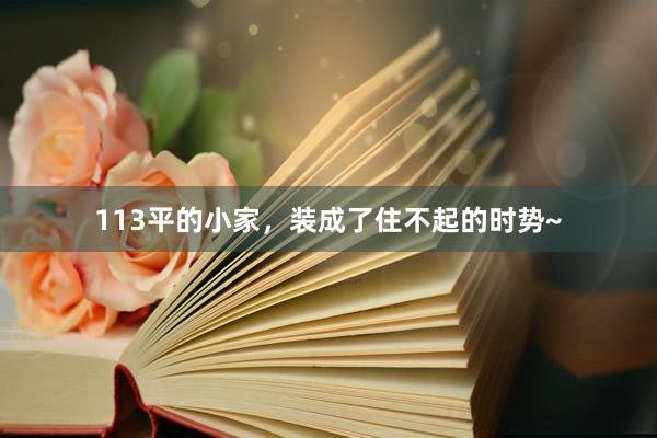 113平的小家,装成了住不起的时势~
