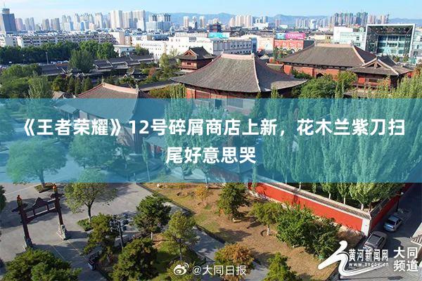 《王者荣耀》12号碎屑商店上新，花木兰紫刀扫尾好意思哭